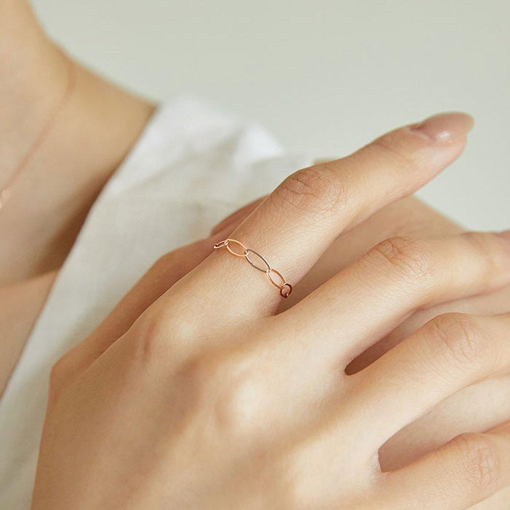 14K Pink Gold Oval Chain Ring Trsk4P21090M