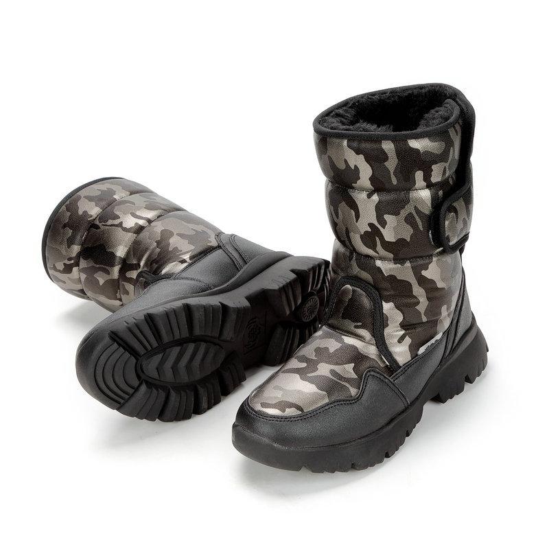 Distribution of boys and girls white snow boots simple ski travel thickened waterproof non-slip snow boots