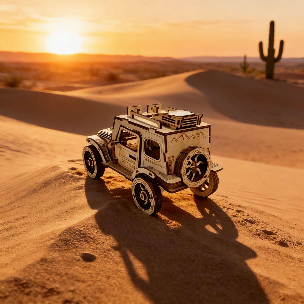 1 wooden DO-IT-YOURSELF off road vehicle a Imaginative 3D puzzle ideal as a festive Present or home decoration