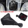 Manual 5 Speed Car Gear Shift Knob For Peugeot 206 406 Shifter Lever Stick Gaiter Boot Cover New Car Accessories