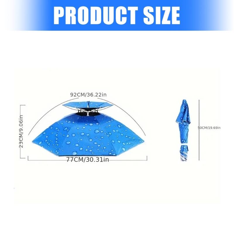 Portable Sun Cover Hat Parasol Double Layer Headwear for Outdoor Fishing Gardening Camping Hiking and Daily Walking