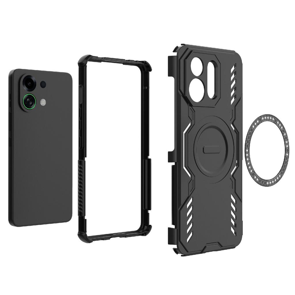 For Oppo K13 Turbo 5G Magnetic Case Butterfly Armor Hollow Heat Dissipation PC+TPU Phone Cover