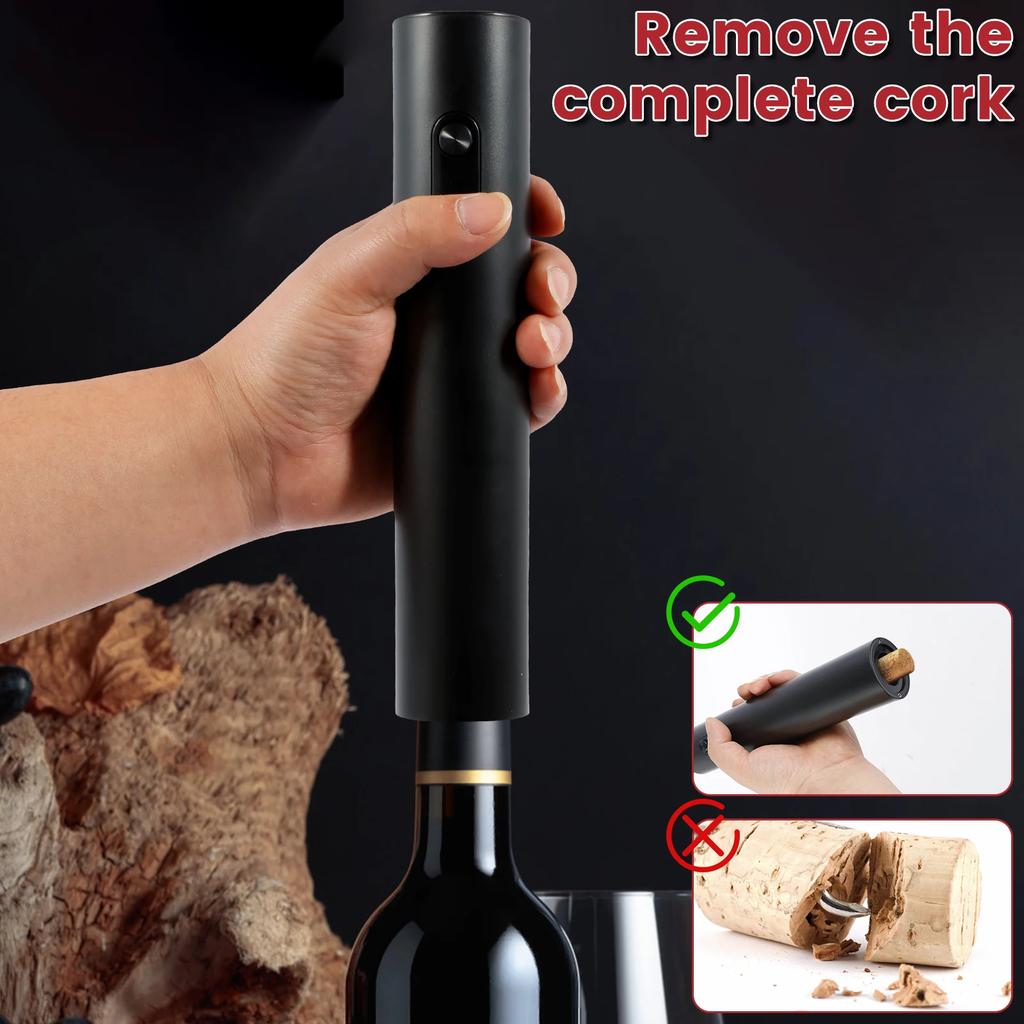 Electric Wine Bottle Opener with Stand Foil Cutter Bottle Pourer Vacuum Stopper Automatic Wine Opener Household Party Bar Gadget