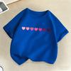 Heart Graphic Print Children Tshirts Summer Casual Fashion Kawaii Girls Colorful Tops Kids ONeck Short Sleeve Tshirts