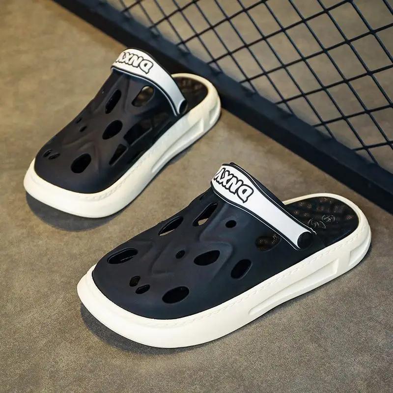 

Hole Men s Shoe Half Mules Slides Platform Beach Rubber Mascullino Summer Sale Pvc 2026 Fashion Style Original Y2k Male Slipper 36