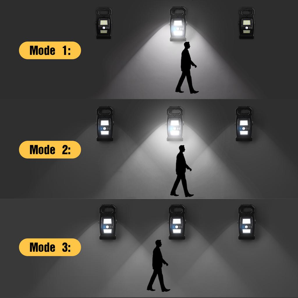 Camping Clamp Lights Solar Motion Sensor Lights Waterproof Outdoor Lights 360° Adjustable Lights Portable Safety Lights