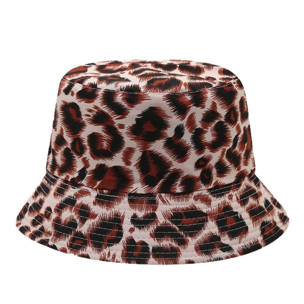 Spring new leopard print pattern double-sided basin hat women's tide outdoor fashion sunscreen visor couple casual bucket hat