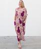 Women's V-Neck Floral Maxi Dress Short Sleeve Loose Boho Summer Dress