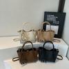 Premium Texture Portable Mother and Child Bag New Retro Fashion Versatile Commuter Vegetable Basket Bucket Bag Messenger Bag