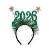 2026 Nyttårsfest Briller Lett Rød Glitter Brilleinnfatning med Snøfnugg Kristtorn Dekorasjon Festlig Paljett Hårbøyle