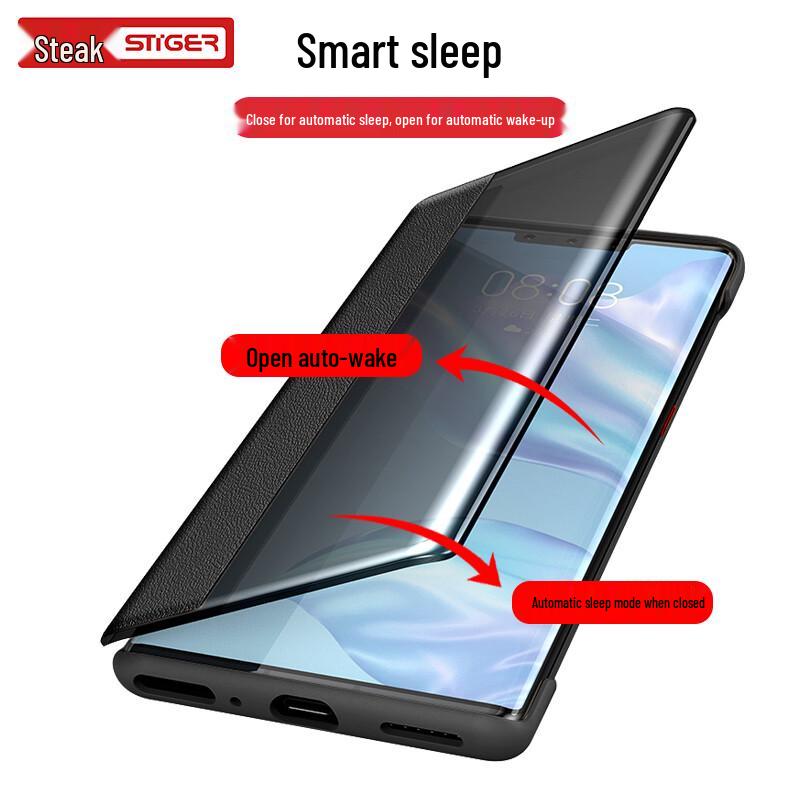 Stiger Smart Window Leather Flip Case for Huawei Mate Pro Series