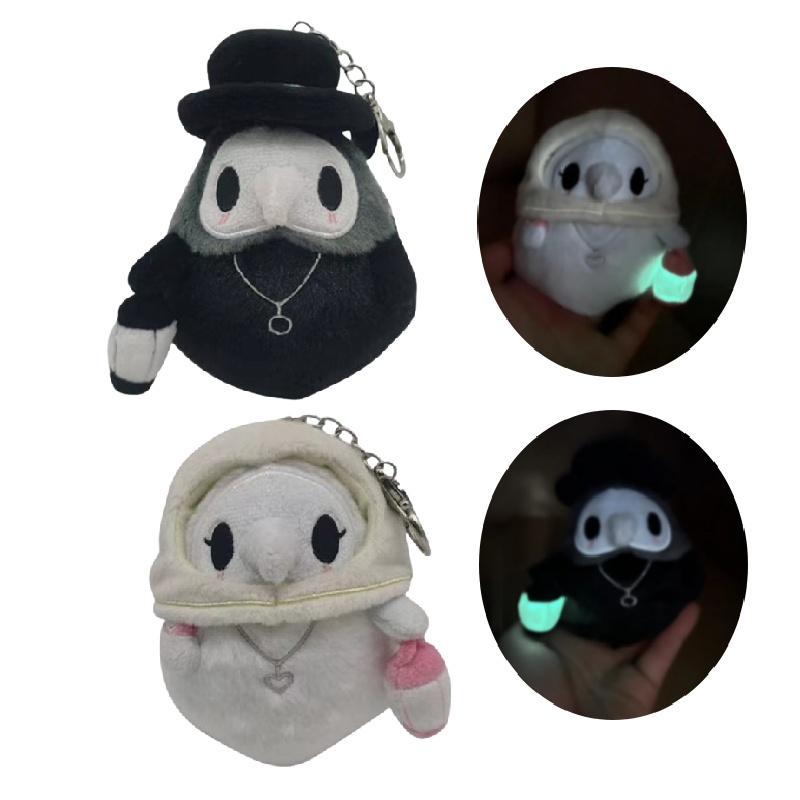 New Arrival Plague Doctor Plush Keychain Crow Bird Halloween Backpack Ornament