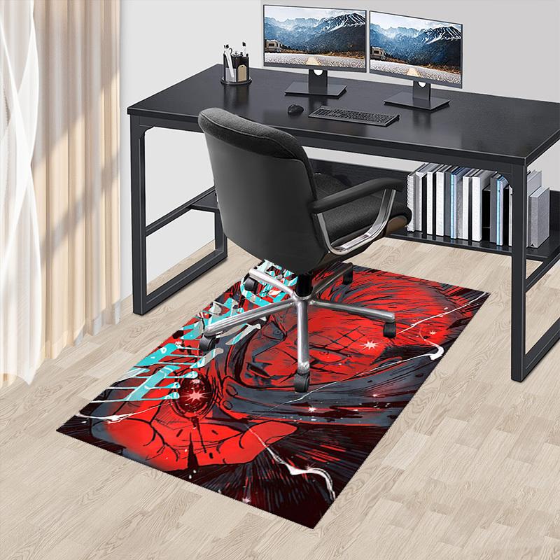 

1pc Anime Cartoon Design Tetsuo Chair Mat - Office Desk Pad with Japanese Text Decor, Non-Slip Carpet for Home and Office Use, Suitable for All Season 60cm by 90cm