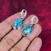 Blue Copper Turquoise Handmade Gemstone Earrings, 925 Solid Sterling Silver Earrings Antique Jewelry, For Engagement Gift