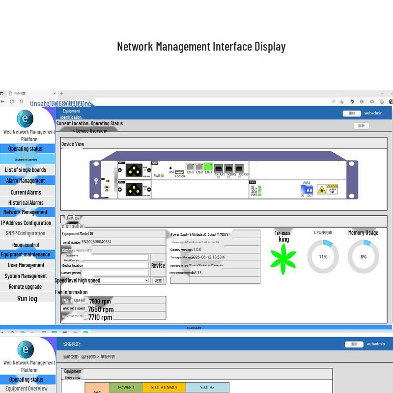 Guangyu Xingzhou Adjustable Optical Fiber Amplifier (EDFA) with Network Management