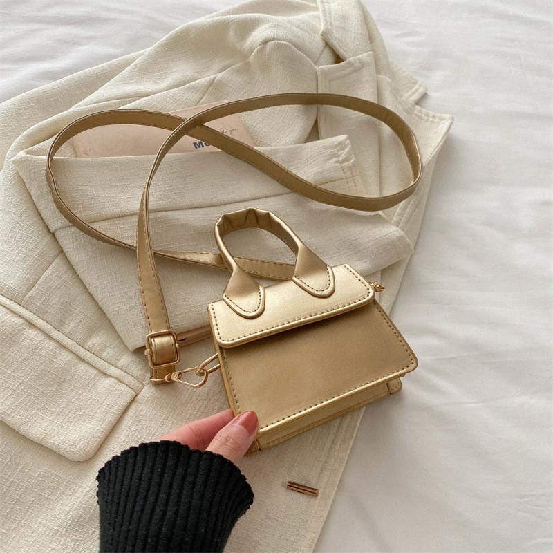 

Chic Retro Shoulder Bag French Niche Mini Bag 2024 New Single Shoulder Diagonal Small Square Bag золотий