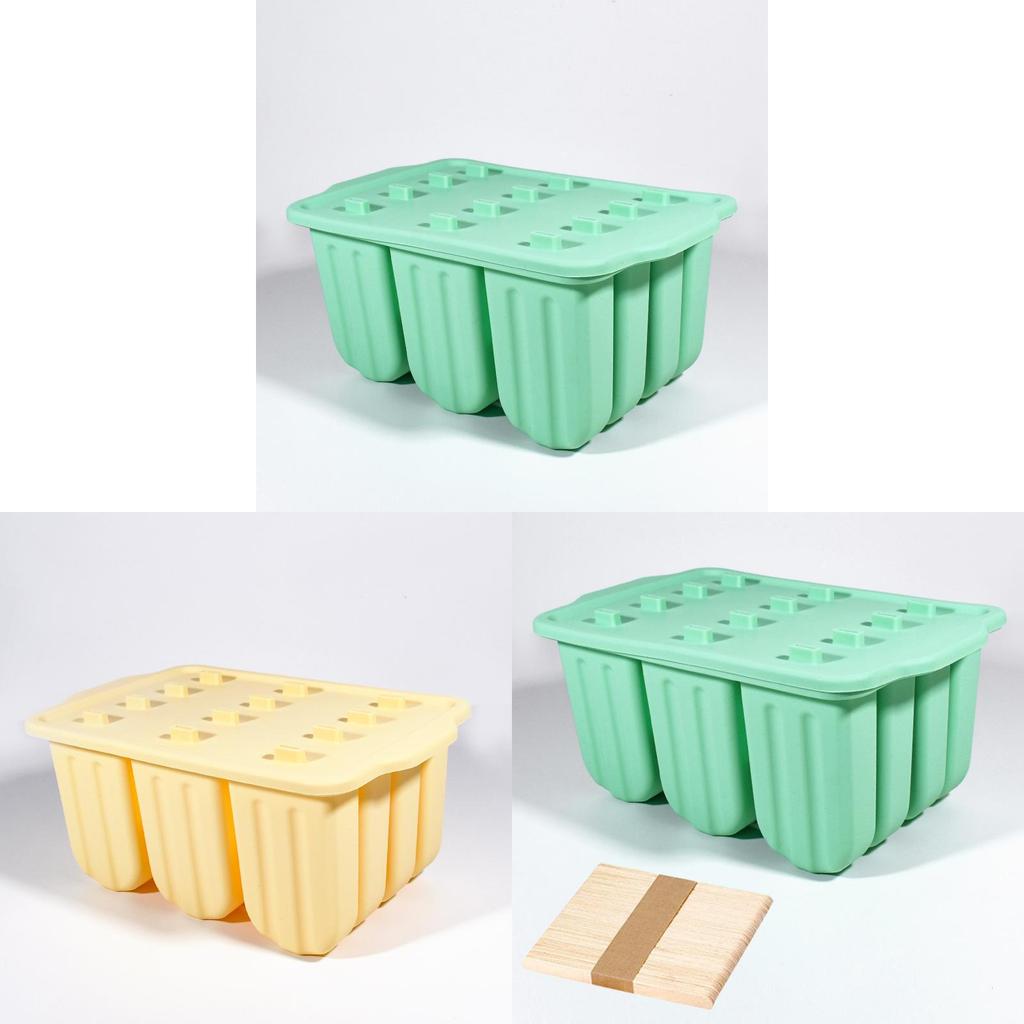 Silikon-Eis am Stiel Formen 12 Fächer Mit Deckel Für Hausgemachte Gefrorene Leckereien