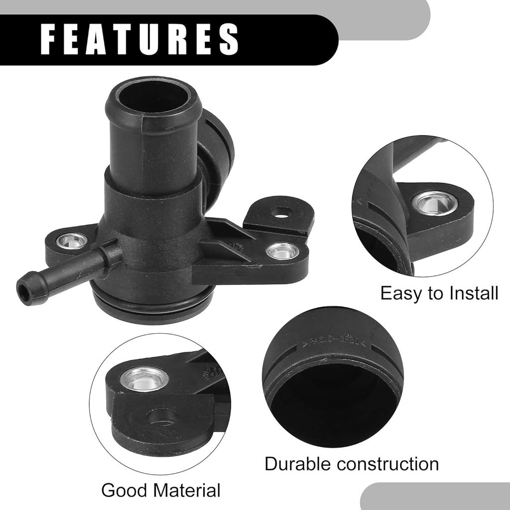 Engine Water Pump Coolant Outlet Pipe No.06J121132G - Car Interior Heater Hose Connector - for Volkswagen Tiguan 2.0L 2009-2017 Plastic Black 1 Pc