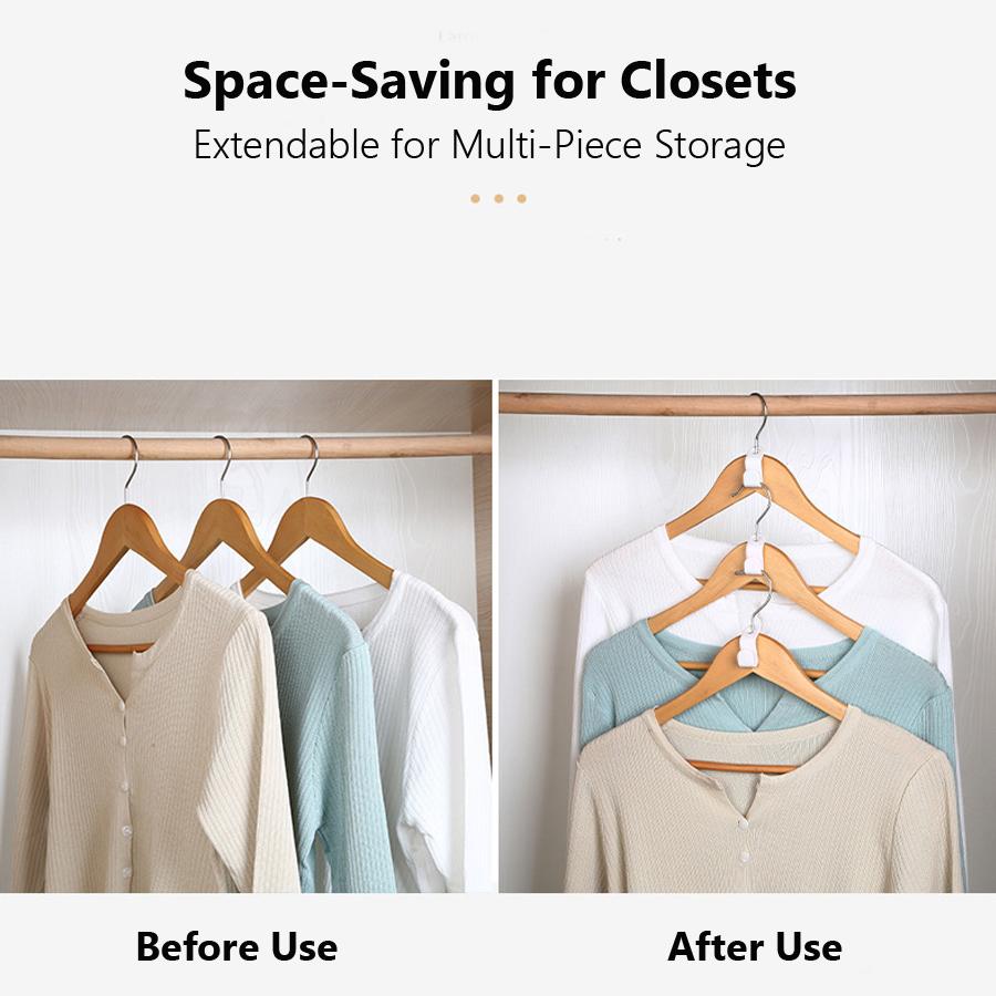 10Pcs Hanger Connector Hooks, Hanger Link Clips, Stackable Closet Organizer Hooks for Space-Saving Multi-Piece Clothing Storage