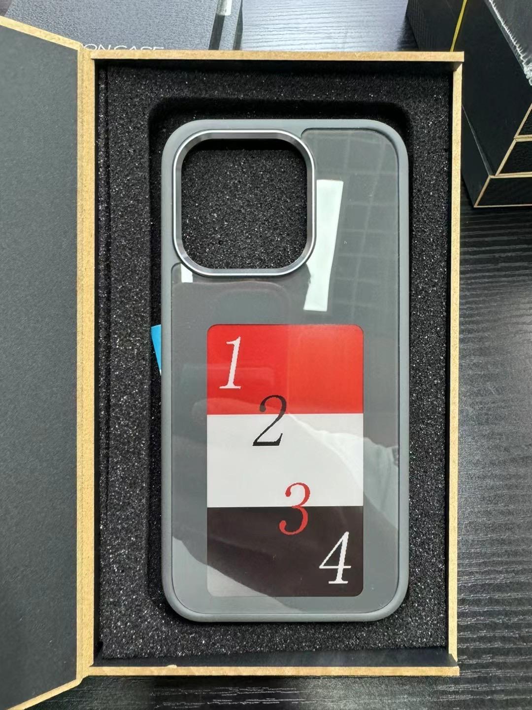 E-ink screen smart NFC APP refreshes back cover protective case of the phone case DIY 15promax phone case e-ink screen 16promax Pc + tpu&For iPhone 15