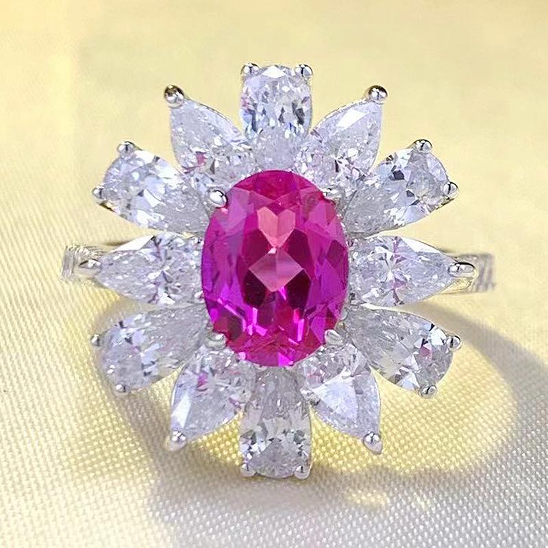 Zhuo Zhifan 2023 Luxury S925 Silver Oval Zirconia Diamond Ring for Women - Fashion Versatile