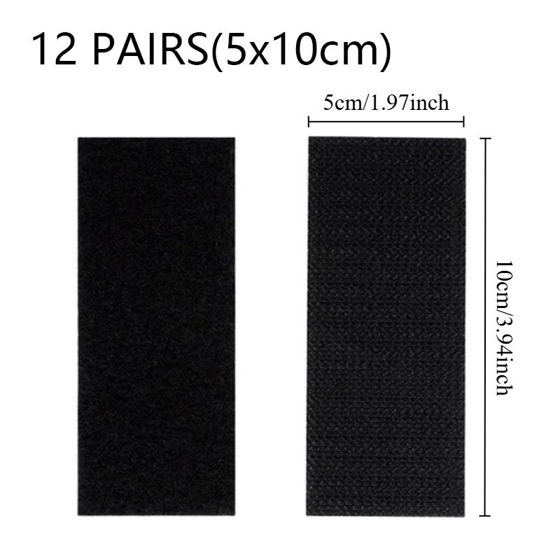 12/24pairs Heavy-Duty Double Sided Adhesive Mounting Strips Interlocking Tape  Reusable Sticky Back Tape for Hanging Organizing