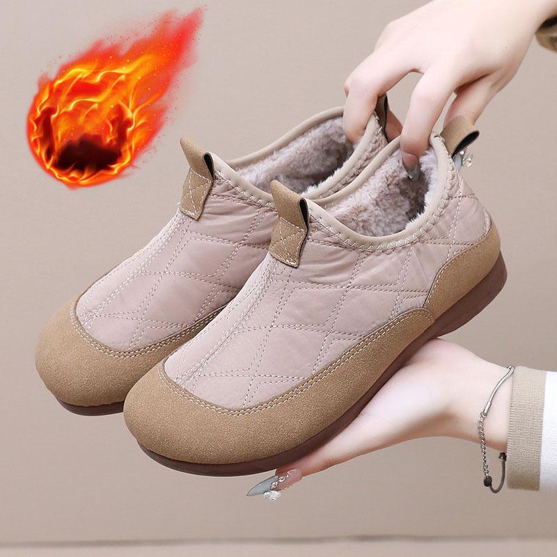 Winter Warm Women Soft Soled Cotton Shoes Anti Slip Casual Flat Bottom Casual Lazy Cotton Shoes One Step Stepping
