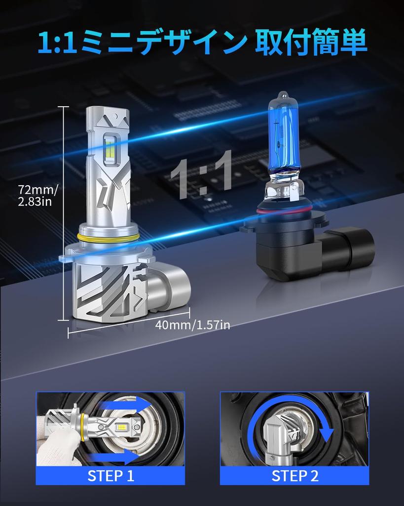 9006/HB4 LED Headlight Bulb, 500% Brightness 6500K Cool White for 9006/HB4 Headlight High Beam