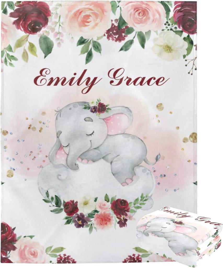 Plush and Flange Personalized Blanket Girl Boy Gift Super Newborn Blanket Air Conditioning Blanket
