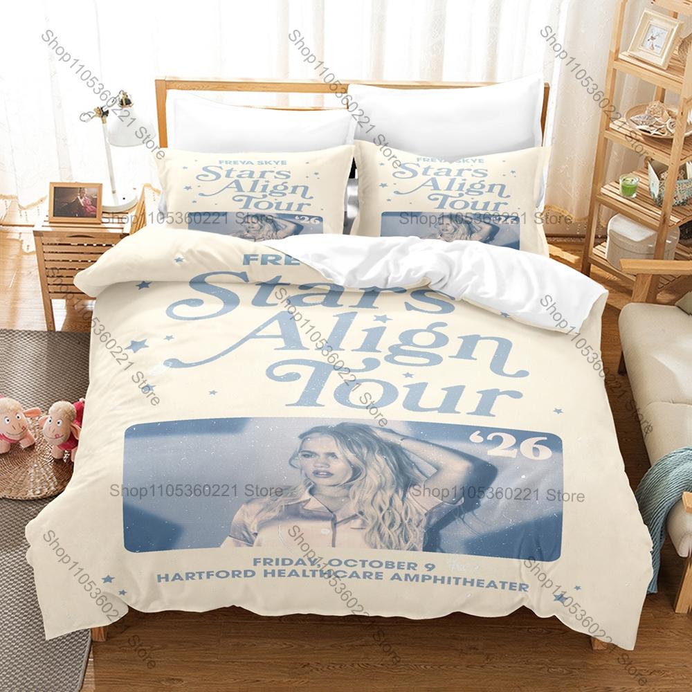 Freya Norse Goddess Pleiades Seven Sisters Cosmic Galaxy Golden Raven HD Print Bedding Set Duvet Cover 2 Pillowcases Witchy Room
