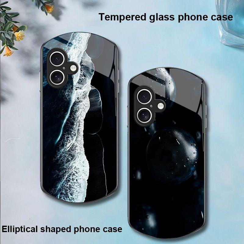 High Mountain Flow Für Apple IPhone 16 11 13 15 14 Pro Max 12 Mini 7 8 Plus XR XS Elliptisch Geformte Gehärtetes Glas Handyhülle