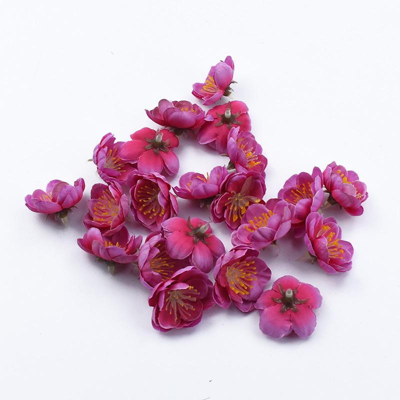 

20 штук шелковые вишневые свадебные цветы на запястье для невесты, декоративные цветы, подарки своими руками, коробка для конфет, рождественский декор для дома, искусственные цветы