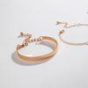 3Pcs/ Set Bohemia Minimalism Metal Rhinestone Chain Bracelet Set for Women Metal Bangle Gold Color Jewelry Gifts