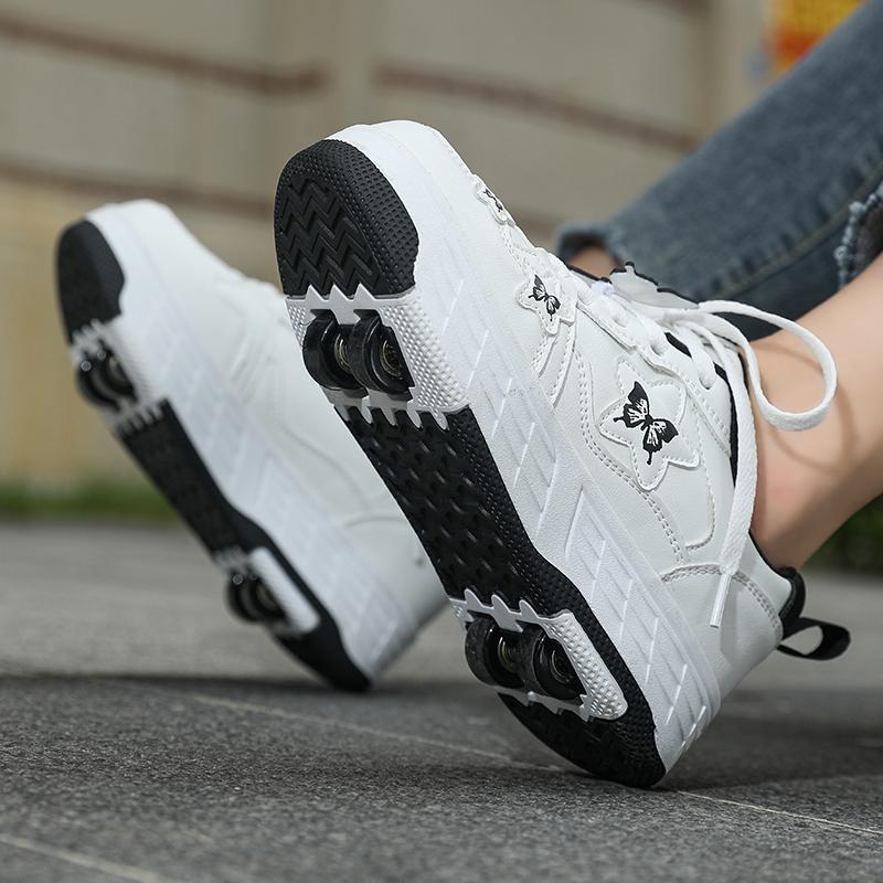 29 40 Kids Four Wheel Roller Skating Shoes Removable Student Skating Shoes Girl Skate Sports Boots