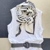 Used Imported scarf, monotone square scarf, horse pattern black & white