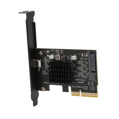 ASM3242 כרטיס הרחבה לבקר ראשי USB 3.2 Gen 2, 20Gbps Type C, מתח SATA 15 פינים, 4 יציאות, Win 10/11, הכנס והפעל