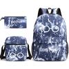 Harry Potter Academy Badge Harrypotter Backpack Student Schoolbag Shoulder Bag Pencil Case 3PCS Set