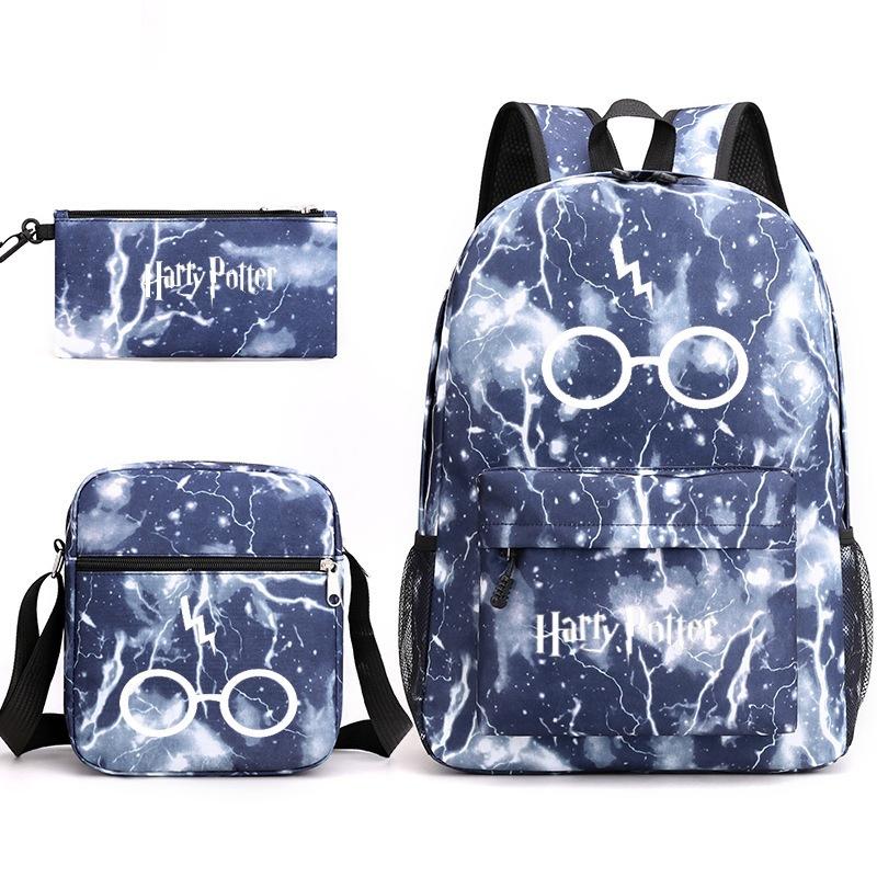 Harry Potter Academy Badge Harrypotter Backpack Student Schoolbag Shoulder Bag Pencil Case 3PCS Set