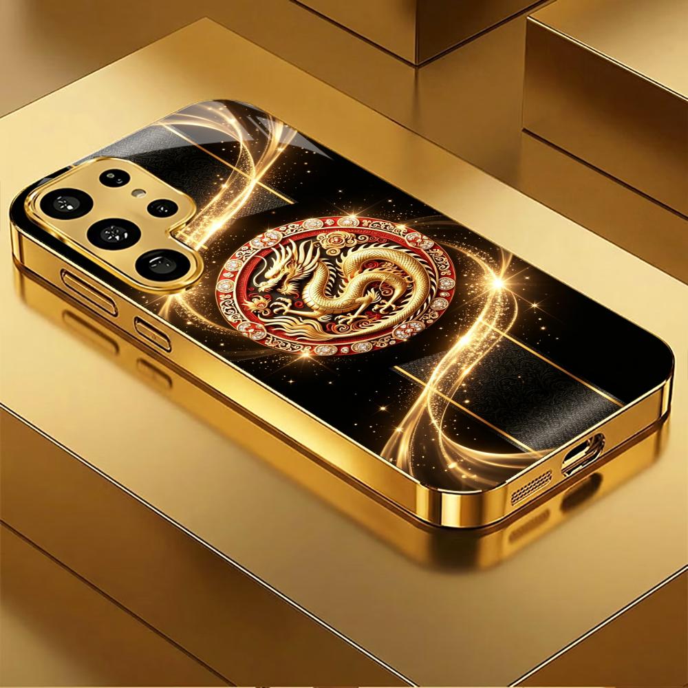 Light Line Dragon Totem phone case s26 ultra case s25 ultra case glass for Samsung Galaxy S26 S25 S24 S23 S22 FE Ultra Plus