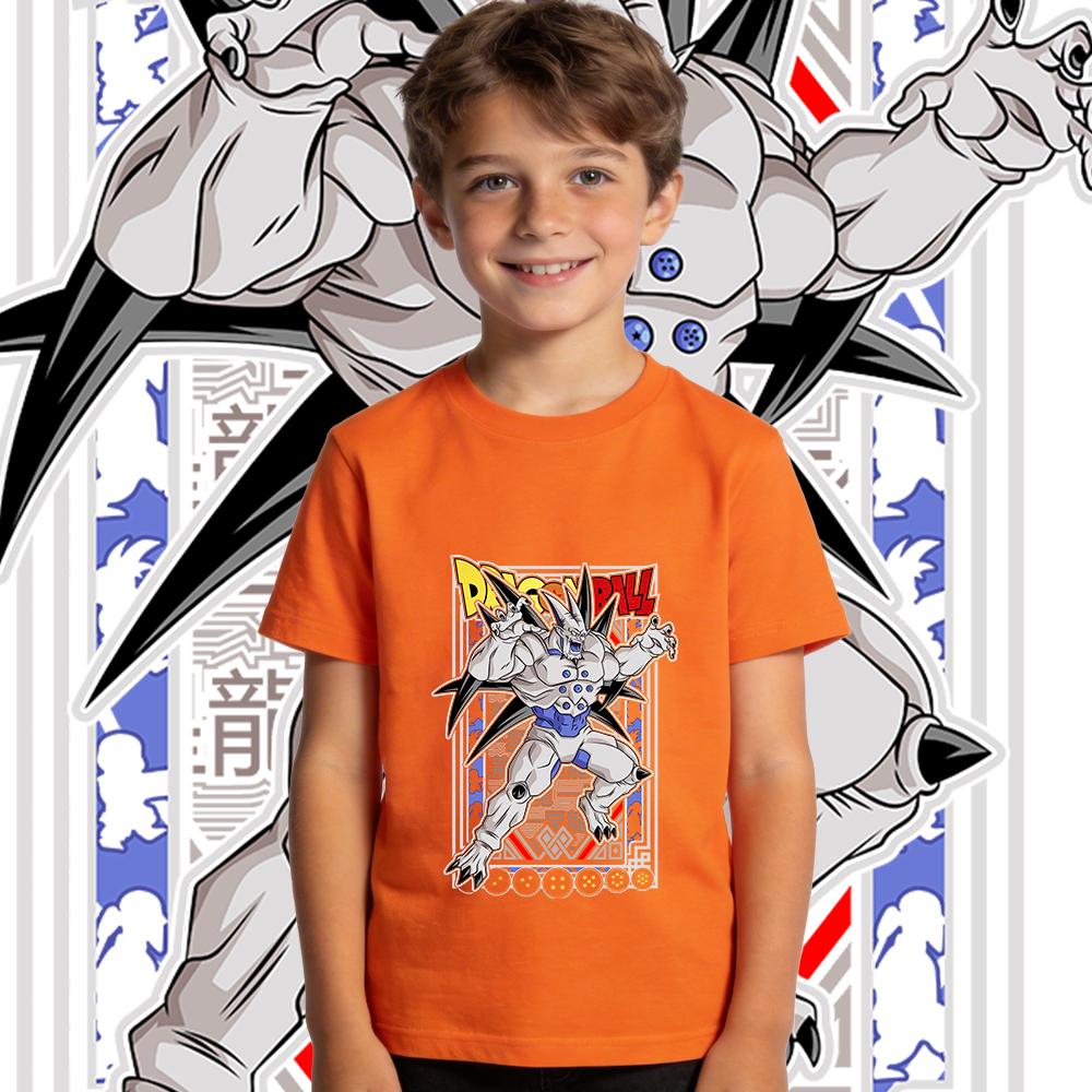 Dbz Syn Shenron Anime Print Cotton T Shirt for Kids Pure Cotton Casual Top Breathable Daily Wear for Boys and Girls