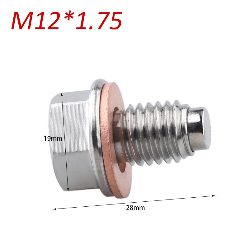 M12x1.25/1.5/1.75 M14x1.5 M16x1.5 M18x1.5 Magnetic Stainless Steel Oil Drain Plug Sump Drain Nut Bolt with Gasket Crush Fuel System Fittings7