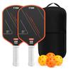 Carbon Fiber Pickleball Paddle T700 Textured 16mm Long Handle Set