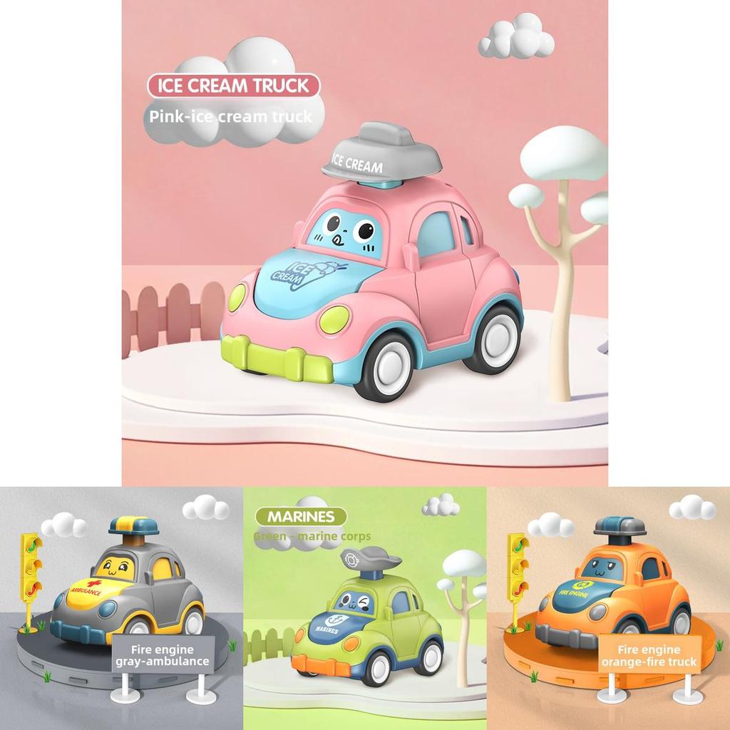 Kids Press And Release Toy Car With Plastic Material For Educational Play And Gift For Toddlers