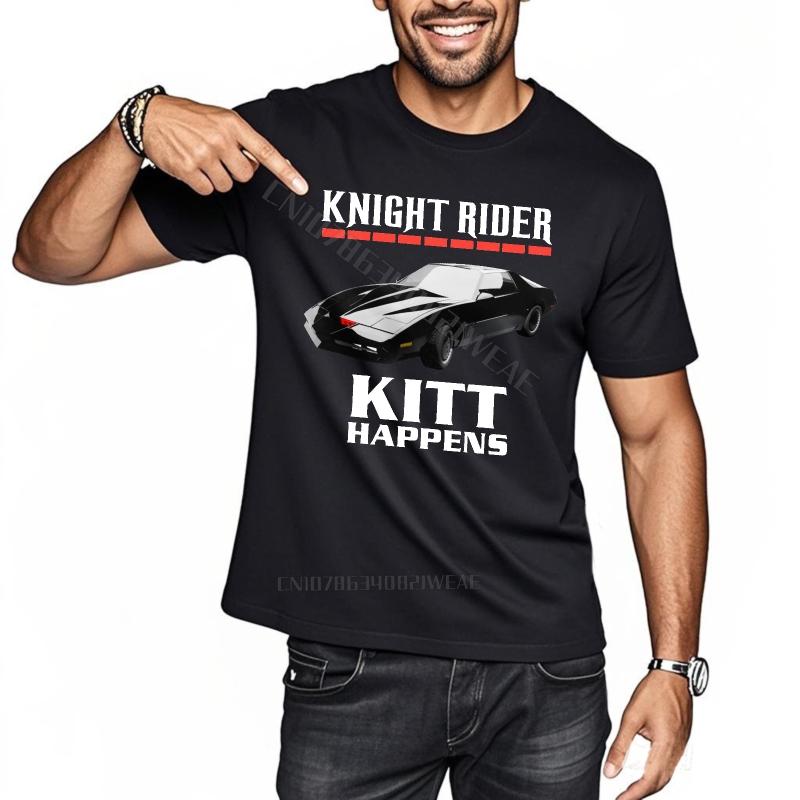 Mens Tshirt Graphic New Teeshirts Knight Rider Kitt Happens ONeck Short Sleeve Shirt Fashion Short Sleeve Oversized Tshirt