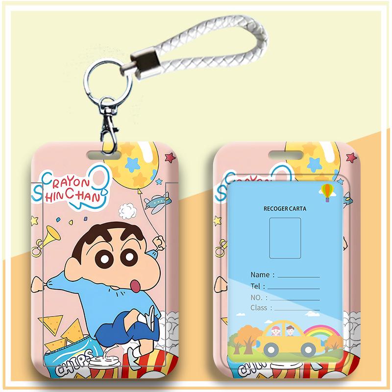 Crayon Shin-chan Cartoon Student Lanyard ID Badge Holder for Campus Use