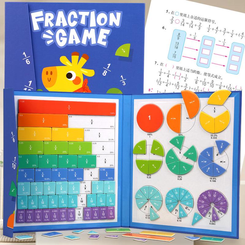 Magnetic Fraction Discs Set for Third Grade - Teach Numerator, Denominator, Addition & Subtraction in Elementary Math