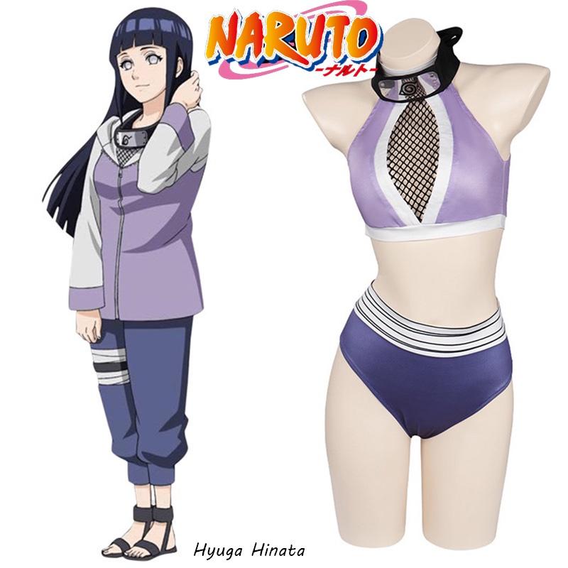 Hyuga Hinata Inspired Naruto Swimsuit Cosplay Costume With Purple Polyester Fabric