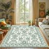 Vintage Cottagecore Floral Area Rug Retro Botanical Flower Soft Non-Slip Carpet Boho Illustration Design Living Room Bedroom Rug
