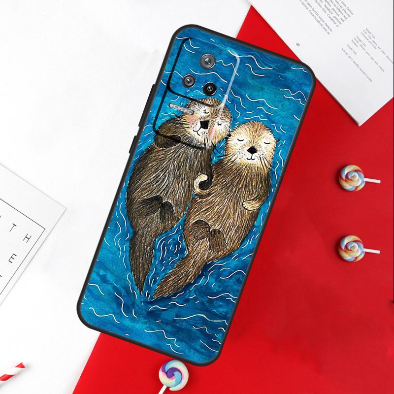 Cute cartoon otter Cover For Xiaomi 14 Ultra 15 13 11T 12T 13T 14T Pro POCO X7 Pro X3 X5 X6 M6 F5 F6 Pro Case