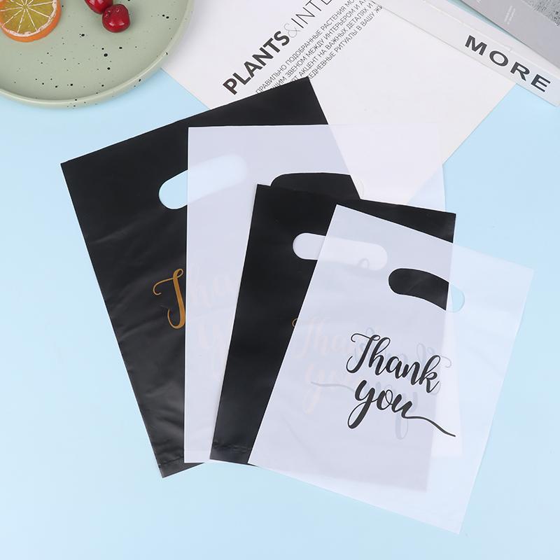 100 Buc Mini Pungi Cadou din Plastic cu Mesaj de Mulțumire Pungi pentru Bomboane de Nuntă Pungi Cumpărături cu Mânere Decorare Nuntă Petrecere de Aniversare